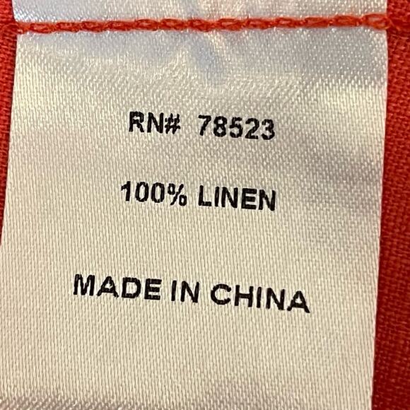 Luii Orange Pure Linen Ruffle Coastal Grandma Romantic Jacket NWOT Size S - Picture 9 of 12